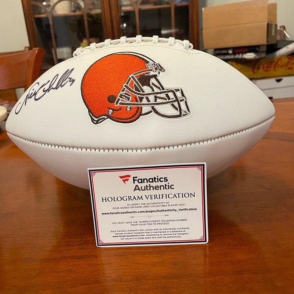 Wilson Other - Nick Chubb, Browns 
Autographed White Panel Football